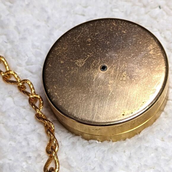 Vintage Napier Goldtone Chain Link Necklace w/ Brass Tin Container - Picture 10 of 13